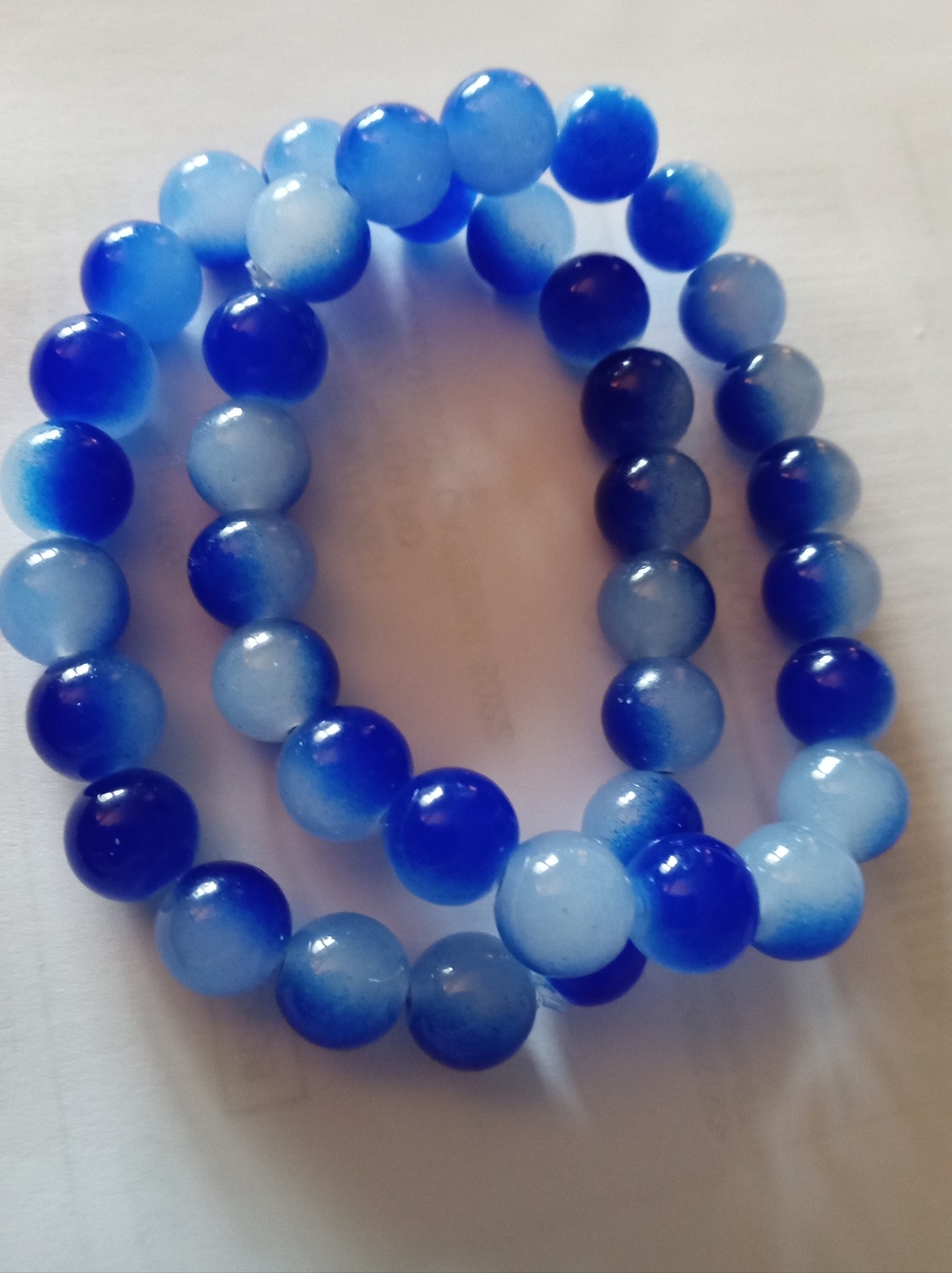 LONDON/SKY BLUE TOPAZ QUARTZ BEAD BRACELETS SET OF TWO OFFERS WELCOME 6 to 8 In